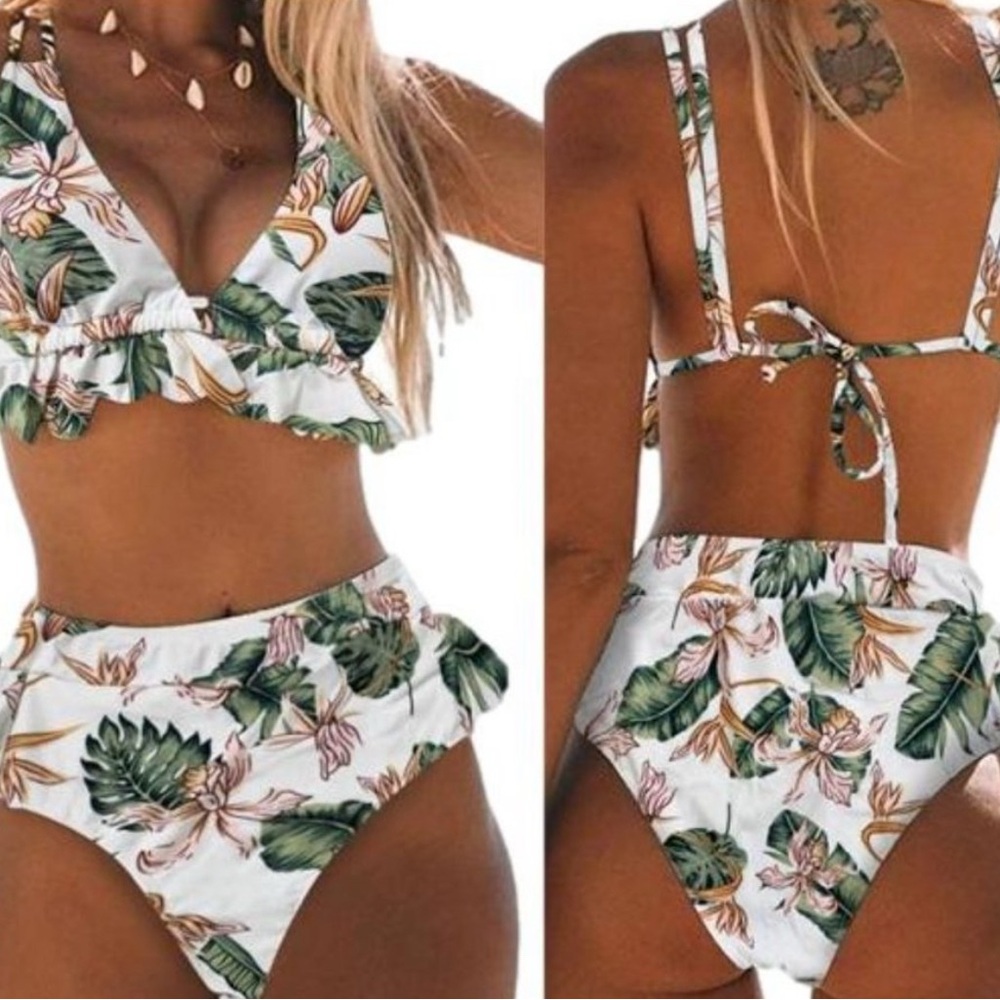 Floral Ruffle Bikini Set